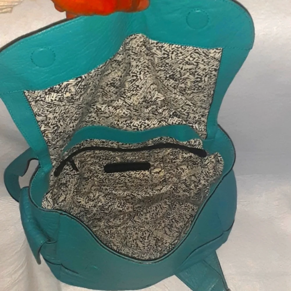 Rebecca Minkoff turquoise large pebbled leather crossbody bag. - Picture 9 of 12